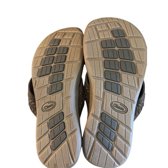 Chaco Jackson Leather Sandals Thongs Flip Flops Brown Mens Sz 9 Slip On Summer - Picture 8 of 8